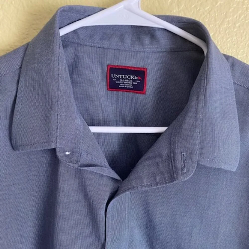 UNTUCKit Men's Button Up Long Sleeve Shirt XL Blue - Picture 2 of 7